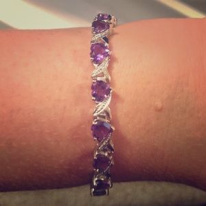 Purple Amethyst w/ Diamond Accent Bracelet